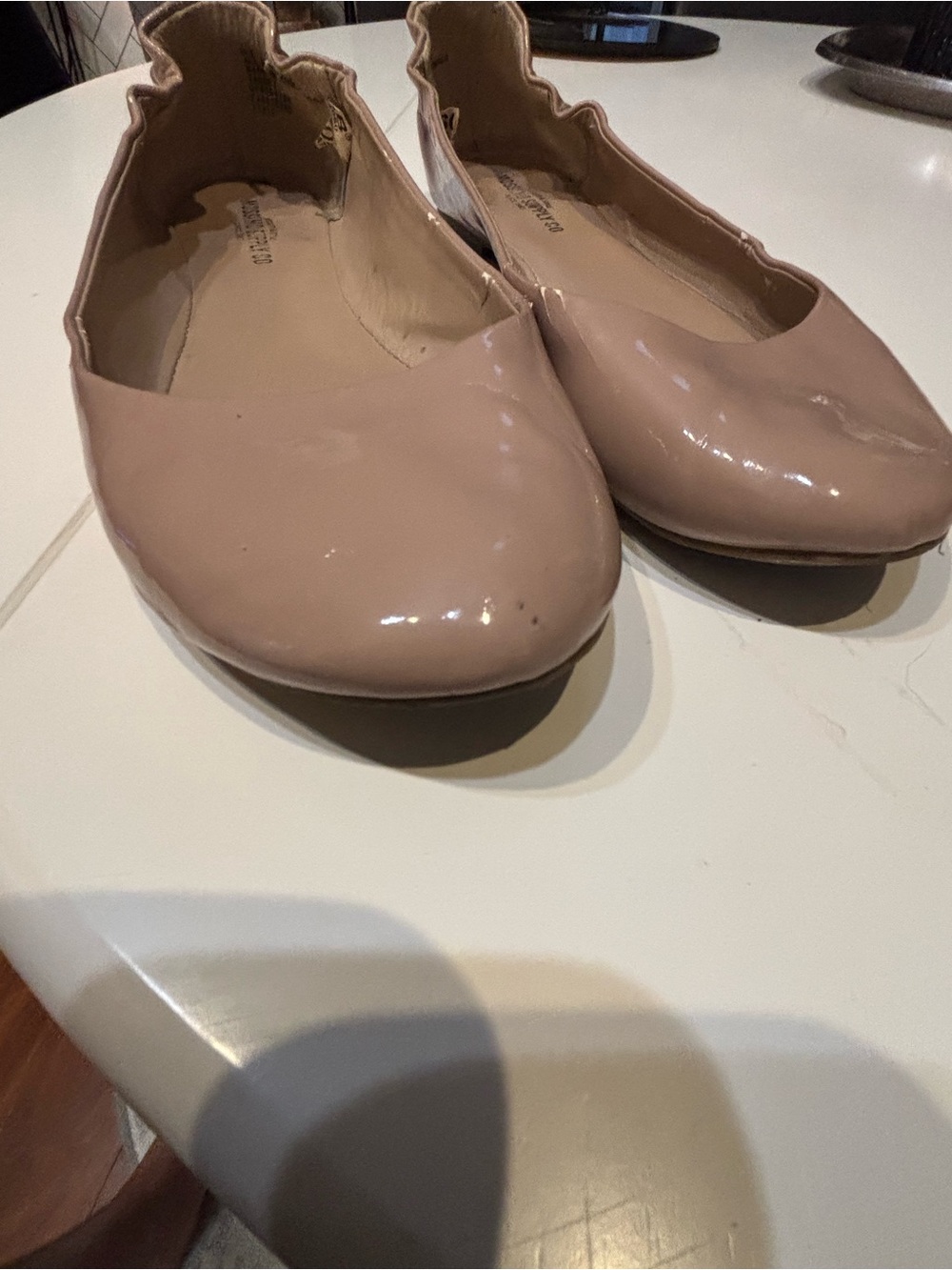 Nude Patent Ballet Flats - Women's Slip-On MOSSIMO